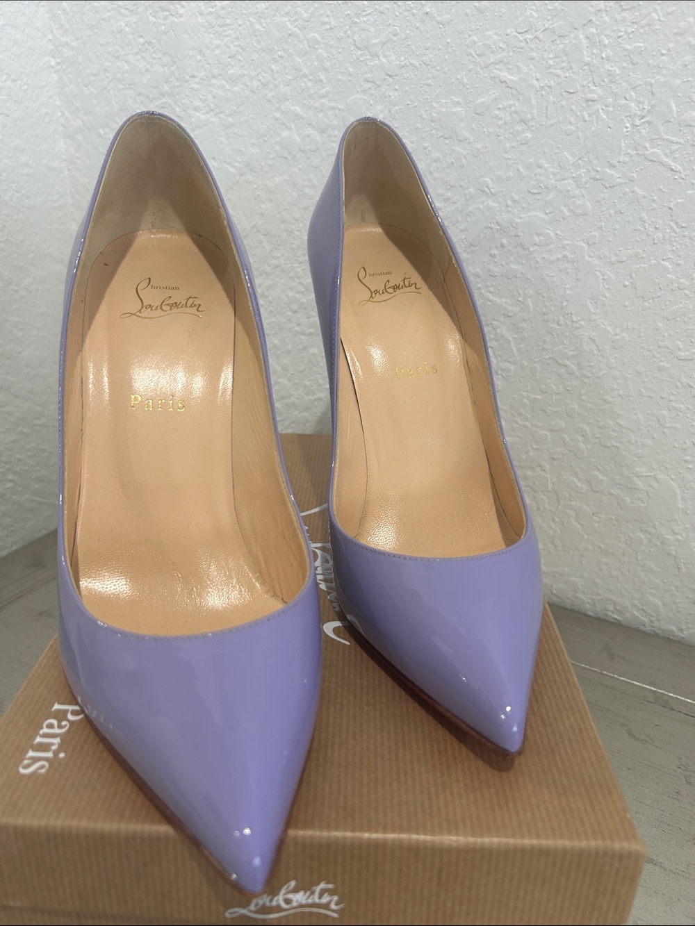 Christian Louboutin Pigalle Follies 100 Patent Pumps in Hortensia size 42
